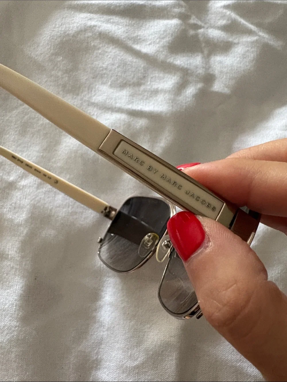 Marc by Marc Jacobs cream enamel frame sunglasses with brown gradient lenses